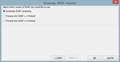 If you want, you can select SOAP version. 